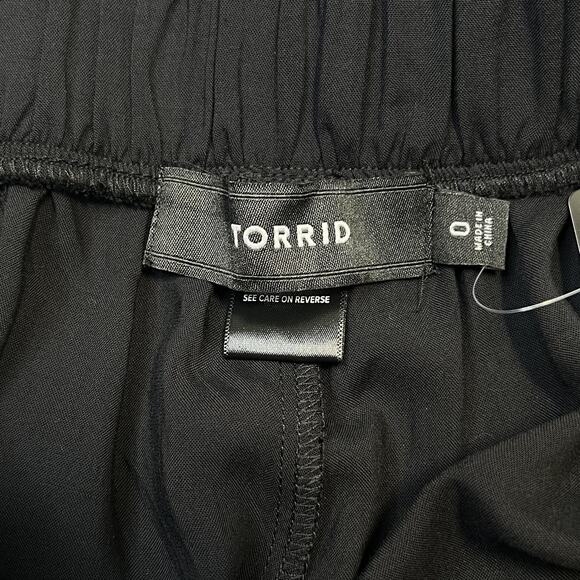 Torrid Pants Womens 0 Regular Black Wide Leg Pull On Pocket Washable Challis - Picture 11 of 12